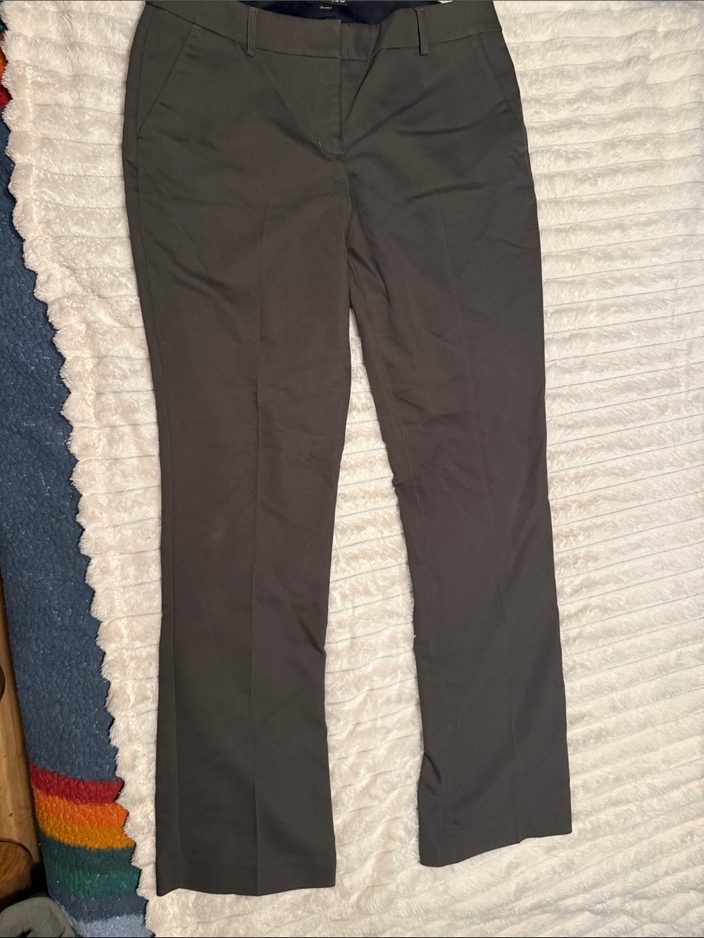 Express Women's Straight-Leg Trousers - Dark Gray